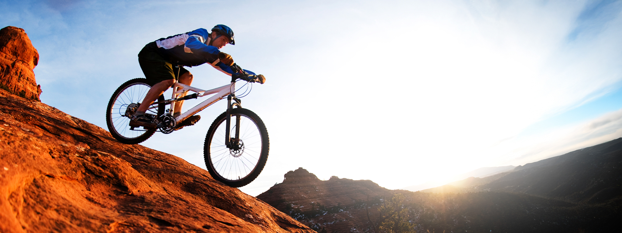 man riding mountain bike